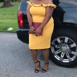 Yellow Boohoo dress